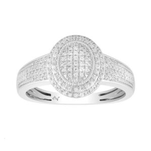 LADIES RING 0.20CT ROUND DIAMOND 10K WHITE GOLD