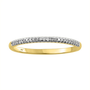 LADIES BAND 0.08CT ROUND DIAMOND 10K YELLOW GOLD
