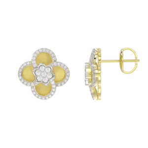 LADIES EARRING 0.33CT ROUND DIAMOND 14K YELLOW GOLD
