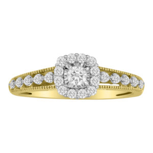 LADIES RING 0.33CT ROUND DIAMOND 14K YELLOW GOLD