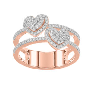 LADIES RING 0.33CT ROUND DIAMOND 14K ROSE GOLD