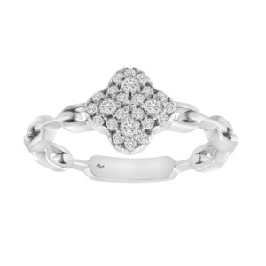 LADIES RING 0.25CT ROUND DIAMOND 14K WHITE GOLD