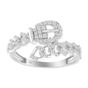 LADIES RING 0.30CT ROUND DIAMOND 14K WHITE GOLD