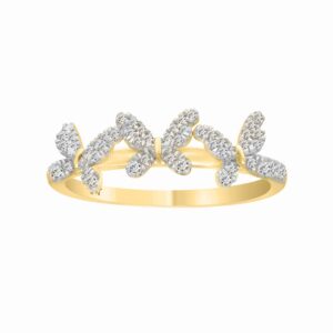 LADIES BAND 0.25CT ROUND DIAMOND 14K YELLOW GOLD