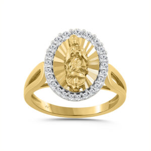LADIES RING 0.33CT ROUND DIAMOND 10K YELLOW GOLD
