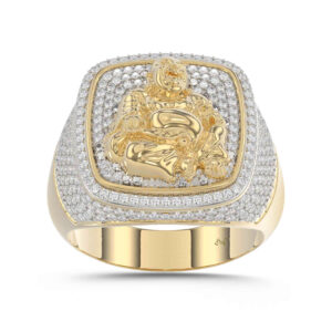 MEN'S RING 1.00CT ROUND DIAMOND 10K YELLOW GOLD