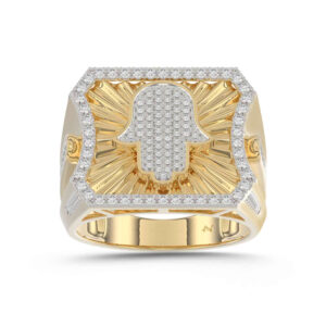 MEN'S RING 0.50CT ROUND DIAMOND 10K YELLOW GOLD