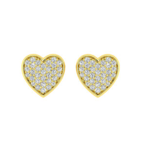 LADIES EARRINGS 0.20CT ROUND DIAMOND 10K YELLOW GOLD