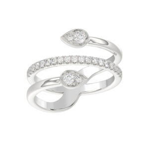 LADIES RING 0.35CT ROUND DIAMOND 18K WHITE GOLD