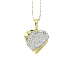 LADIES PENDANT WITH CHAIN 0.25CT ROUND DIAMOND 14K YELLOW GOLD
