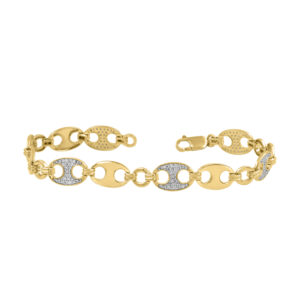 LADIES BRACELET 0.75CT ROUND DIAMOND 14K YELLOW GOLD
