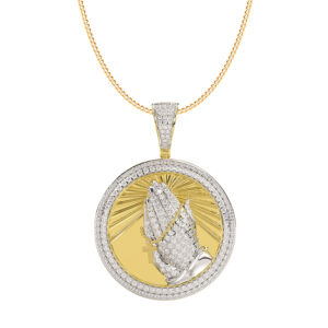MEN'S CHARM PENDANT 1.00CT ROUND DIAMOND 10K YELLOW GOLD