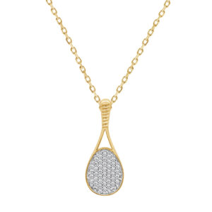 LADIES PENDANT WITH CHAIN 0.20CT ROUND DIAMOND 10K YELLOW GOLD
