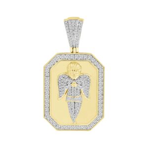 MEN'S CHARM 1.00CT ROUND DIAMOND 10K YELLOW GOLD
