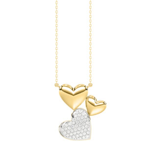 LADIES NECKLACE 0.13CT ROUND DIAMOND 14K YELLOW GOLD