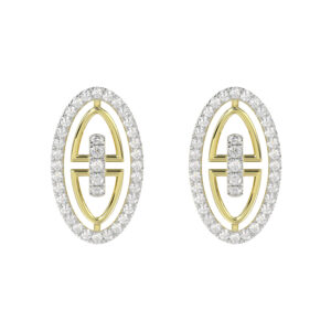 LADIES EARRINGS 0.25CT ROUND DIAMOND 14K YELLOW GOLD