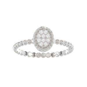 LADIES RING 0.10CT ROUND DIAMOND 14K WHITE GOLD