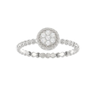 LADIES RING 0.10CT ROUND DIAMOND 14K WHITE GOLD