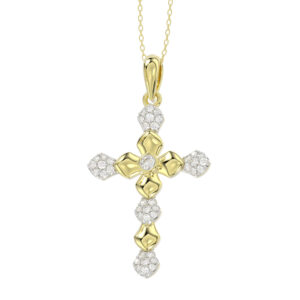 LADIES PENDANT WITH CHAIN 0.25CT ROUND DIAMOND 10K YELLOW GOLD