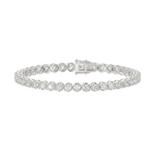 14K WHITE GOLD 5.00CT ROUND DIAMOND LADIES BRACELET
