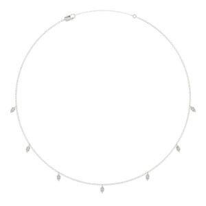 14K WHITE GOLD 1.00CT MARQUISE DIAMOND LADIES NECKLACE