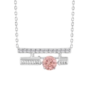ETERNAL BLUSH COLLECTION 14K WHITE GOLD 5/8CT ROUND DIAMOND LADIES PENDANT (ROUND PINK)