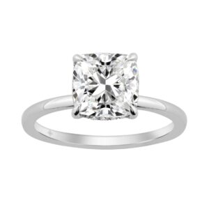 14K WHITE GOLD 3.00CT ROUND/CUSHION DIAMOND LADIES RING (CENTER STONE CUSHION DIAMOND 3CT)