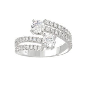 14K WHITE GOLD 1 1/2CT ROUND DIAMOND LADIES RING (CENTER STONE ROUND DIAMOND 2CT)