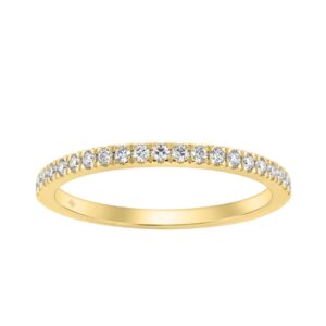 14K Yellow Gold Round Diamond Band 1/5Ct Ladies Wedding Band Stackable Anniversary Band (Color F-G -Clarity Vs1/Vs2)