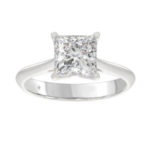 LADIES SOLITAIRE RING 2 1/2CT PRINCESS DIAMOND 14K WHITE GOLD