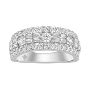 14K WHITE GOLD 1 1/2CT ROUND/BAGUETTE DIAMOND LADIES BAND