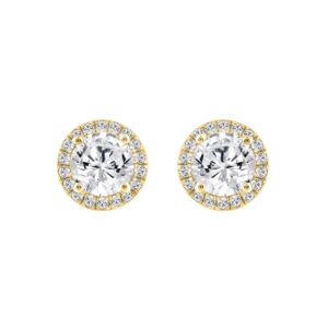 14K YELLOW GOLD 2 1/4CT ROUND DIAMOND LADIES EARRINGS