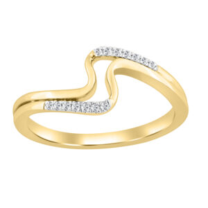 “Ladies Fashion Ring 0.05Ct Round Diamond 10K Yellow Gold – Elegant Everyday Jewelry Gift For Women