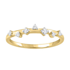 “Elegant Ladies Fashion Ring 0.10Ct Round Diamond 10K Yellow Gold – Classic  Women’S Jewelry Gift