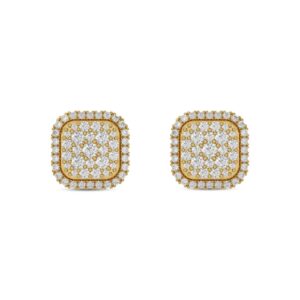 10K YELLOW GOLD 1/2CT ROUND DIAMOND LADIES EARRINGS