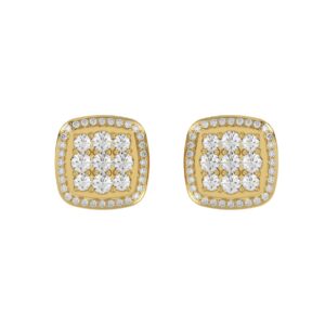 10K YELLOW GOLD 3/4CT ROUND DIAMOND LADIES EARRINGS
