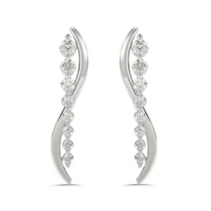14K WHITE GOLD 1/2CT ROUND DIAMOND LADIES EARRINGS