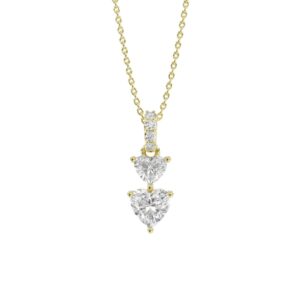 LADIES PENDANT 7/8CT ROUND/HEART DIAMOND 14K YELLOW GOLD WITH CHAIN