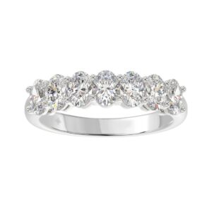14K WHITE GOLD 1 1/2CT OVAL DIAMOND LADIES BAND