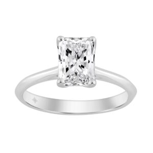 14K WHITE GOLD 1 1/2CT RADIANT DIAMOND LADIES SOLITAIRE RING