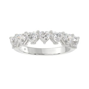 14K WHITE GOLD 1 3/8CT HEART DIAMOND LADIES BAND