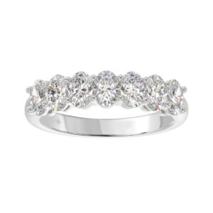 14K WHITE GOLD 1 3/8CT OVAL DIAMOND LADIES BAND