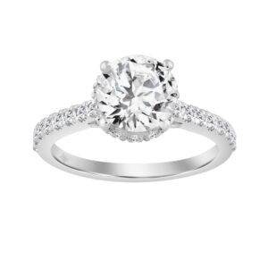 14K WHITE GOLD 2 1/2CT ROUND DIAMOND LADIES RING (CENTER STONE ROUND DIAMOND 2.00CT)