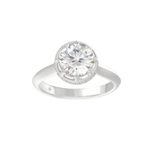 14K WHITE GOLD 2 1/2CT ROUND DIAMOND LADIES RING (CENTER STONE ROUND DIAMOND 2CT)