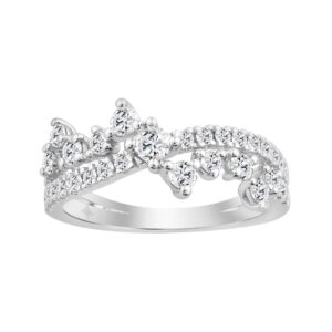 14K WHITE GOLD 3/4CT ROUND DIAMOND LADIES BAND