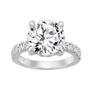 14K WHITE GOLD 6.00CT ROUND DIAMOND LADIES RING (CENTER STONE ROUND DIAMOND 5.00CT)