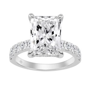 14K WHITE GOLD 6.00CT ROUND/RADIANT DIAMOND LADIES RING (CENTER STONE RADIANT DIAMOND 5CT)