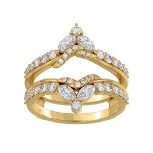 14K YELLOW GOLD 1.00CT ROUND/MARQUISE DIAMOND LADIES RING