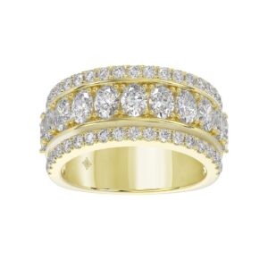 14K YELLOW GOLD 2 1/4CT ROUND/OVAL DIAMOND LADIES BAND