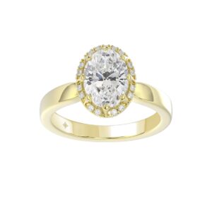 14K YELLOW GOLD 2 1/4CT ROUND/OVAL DIAMOND LADIES RING